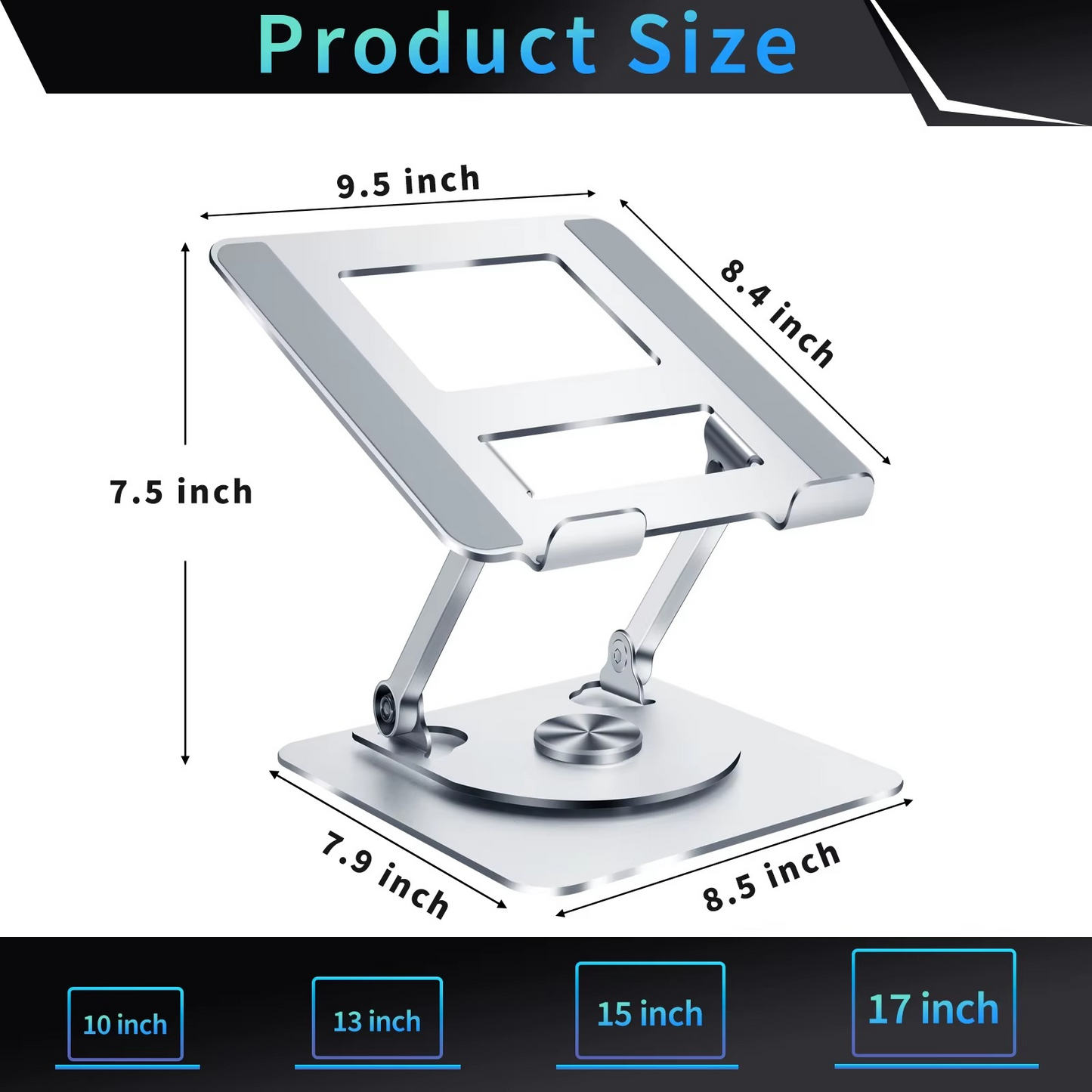 Supporto ergonomico regolabile a 360° per PC portatile