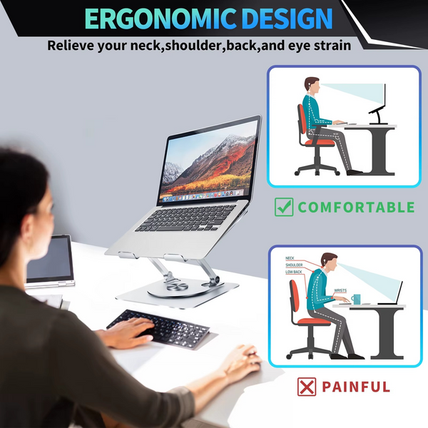 Supporto ergonomico regolabile a 360° per PC portatile